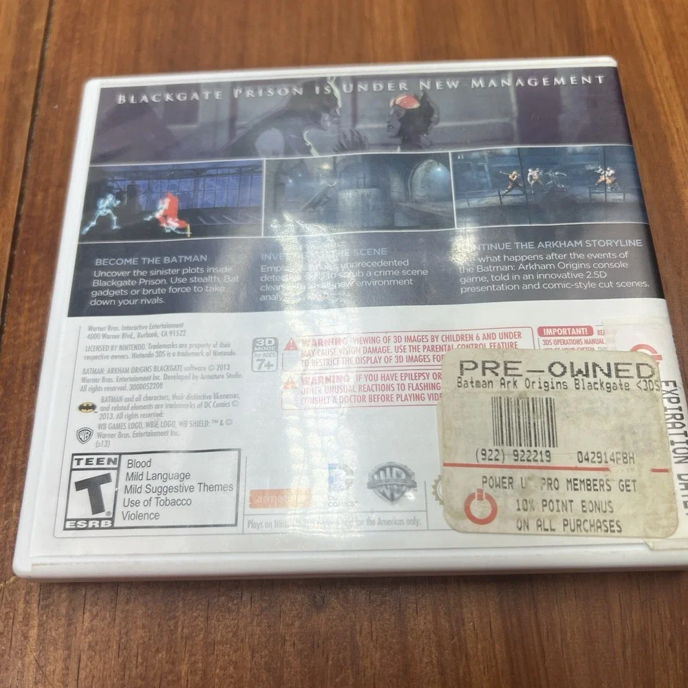 Batman Arkham Origins Blackgate Nintendo 3DS